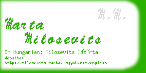 marta milosevits business card